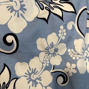 ZINC Vintage 2000s Strapless Dress Sky Blue Floral SZ 13 97% Cotton 3% Spandex
